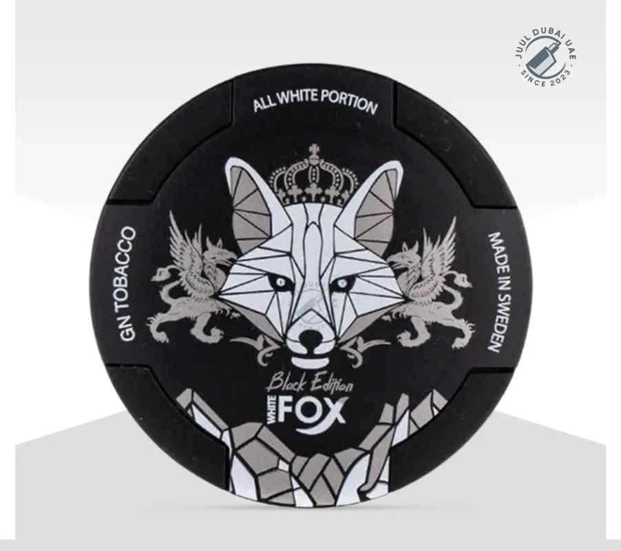Best White Fox Nicotine Pouch Flavors in UAE 1 Order online White Fox Tobacco Black, Available on cash on delivery