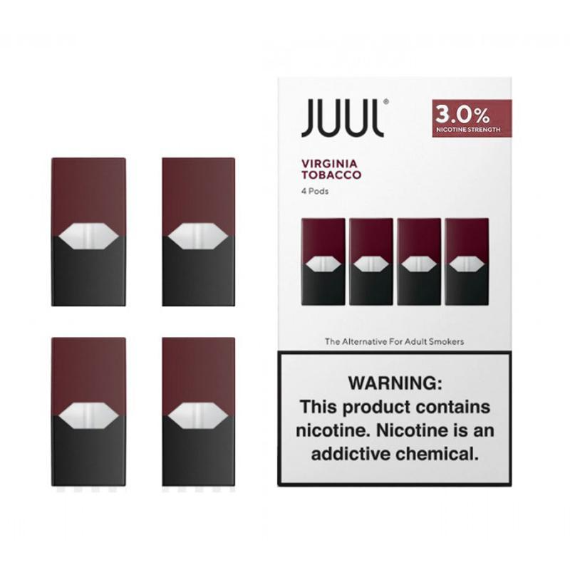 JUUL Pods Virginia Tobacco 3% 4Pc/Pack 1 JUUL Virginia Tobacco pods with 3% nicotine, 4-piece pack, offering smooth and rich tobacco flavor for vapers