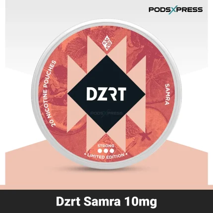 DZRT Samra 10mg tobacco-free nicotine pouches for the Dubai market.