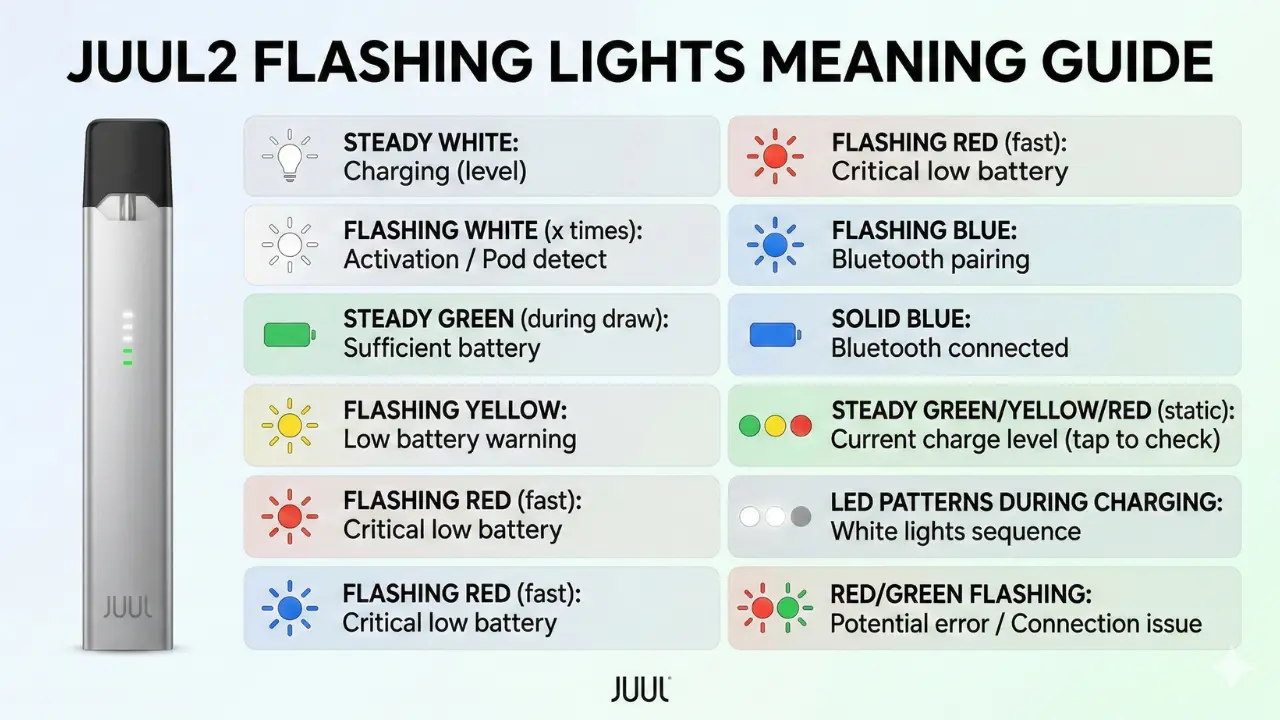 Juul 2 Flashing Lights Meanings Guide for UAE Vapers