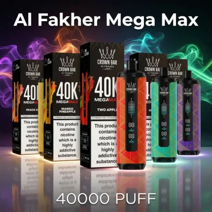 Al Fakher Crown Bar Ultra 40000 Puffs Disposable Vape 3 Al Fakher Crown Bar Mega Max 40000 Puffs Disposable Vape For Duabi vaper
