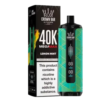 Al Fakher Crown Bar Lemon Mint 40K vape with refreshing lemon and cool mint flavor in Dubai
