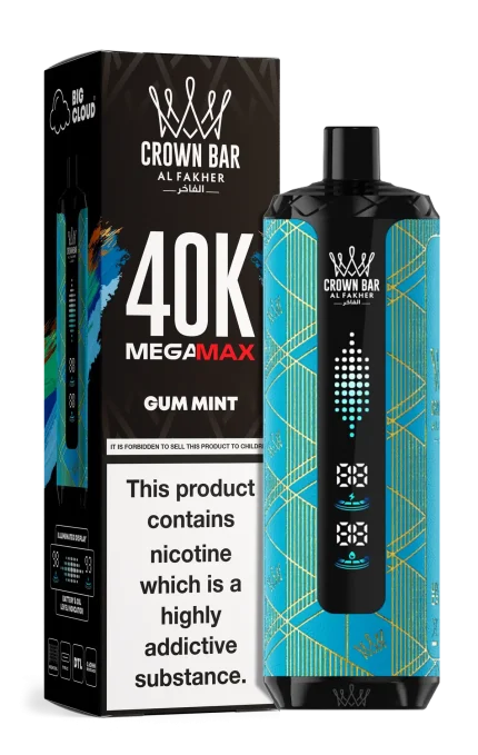 Buy Al Fakher Crown Bar Mega Max 40000 Puffs Gum Mint in Dubai