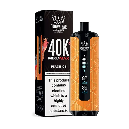 Al Fakher Crown Bar Peach Ice Mega Max 40000 Puffs 1 Al Fakher Crown Bar Peach Ice Mega Max 40000 Puffs