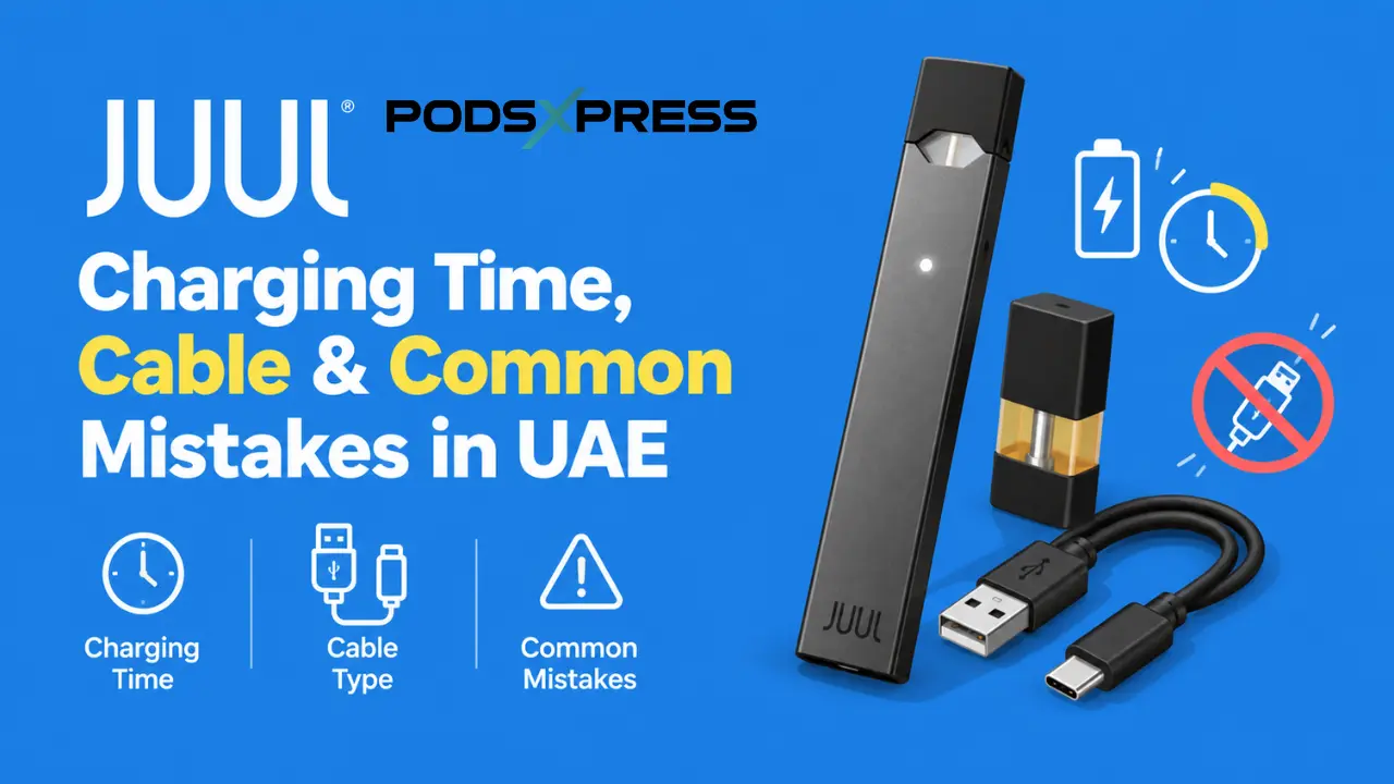 JUUL Charging Time, Cable & Common Mistakes in UAE 1 JUUL Charging Time, Cable & Common Mistakes in UAE Guide