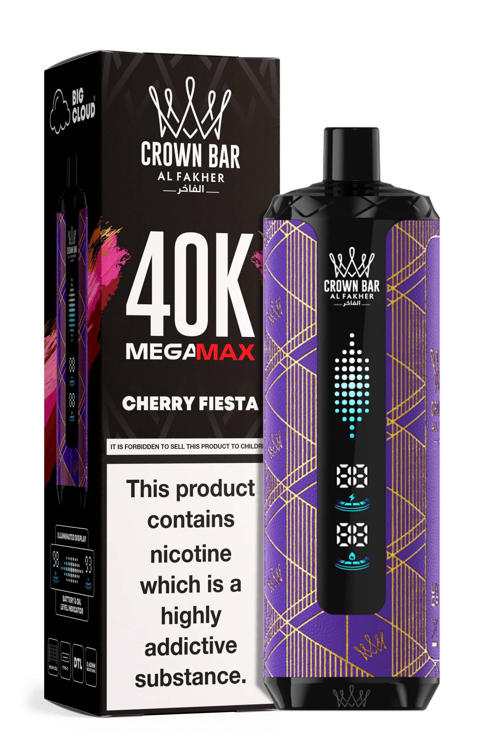 Al Fakher Crown Bar Cherry Fiesta Mega Max 40000 Puffs 1 Al Fakher Crown Bar Cherry Fiesta Mega Max 40000 Puffs (3)