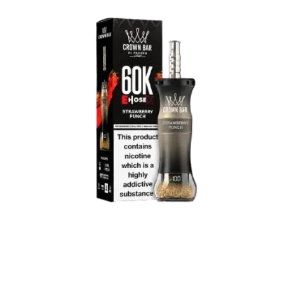 Al Fakher Crown Bar E-Hose X 60000 Puffs Strawberry Peach disposable vape with hookah-inspired body