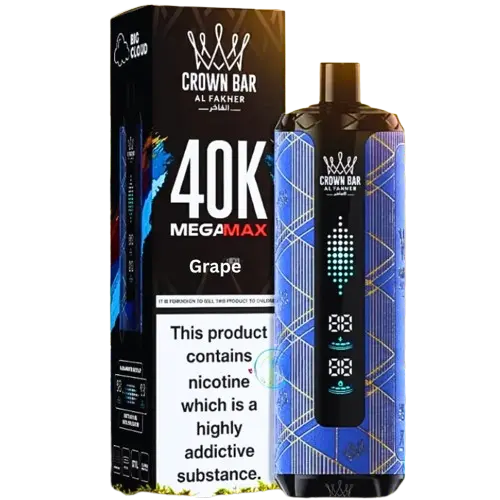 Al Fakher Crown Bar Grape Mega Max 40000 Puffs 1 Buy Al Fakher Crown Bar Grape Mega Max 40000 Puffs in Dubai