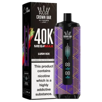 Al Fakher Crown Bar Lush Ice Mega Max vape with up to 40000 puffs and an icy watermelon flavor in Dubai