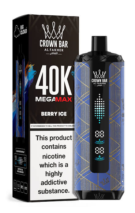 Al Fakher Crown Bar Mega Max 40000 Puffs Berry Ice 1 Al Fakher Crown Bar Mega Max 40000 Puffs Berry Ice Disposable Vape with Smart LED Screen