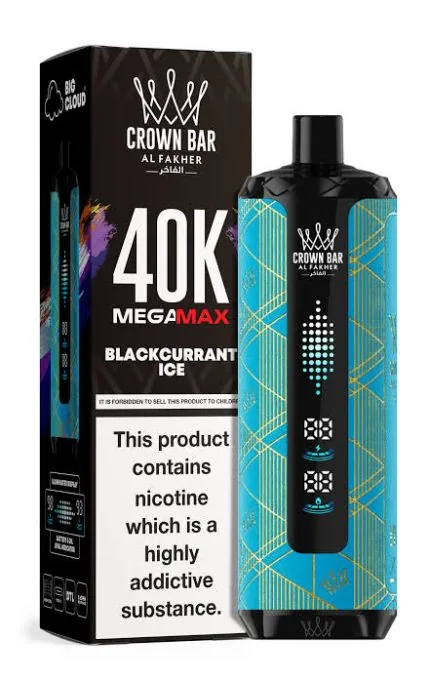 Al Fakher Crown Bar Mega Max 40000 Puffs Blackcurrant Ice disposable vape device