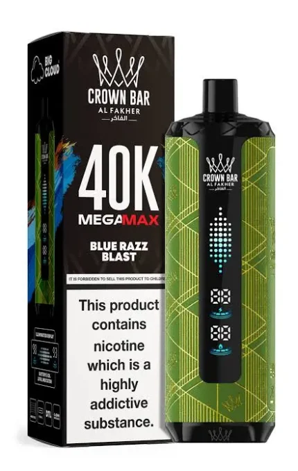Al Fakher Crown Bar Blueberry Gum Mega Max 40000 Puffs 6 Buy Al Fakher Crown Bar Mega Max 40000 Puffs Blue Razz Blast in Dubai