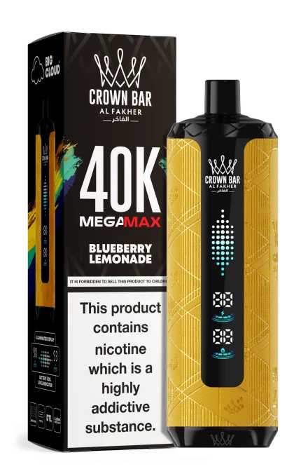 Buy Al Fakher Crown Bar Mega Max 40000 Puffs Blueberry Lemonade in Dubai