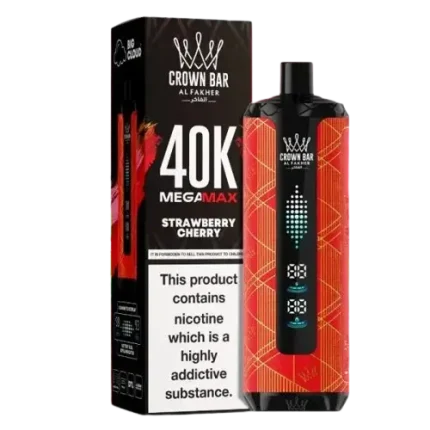 Buy Al Fakher Crown Bar Mega Max 40000 Puffs Strawberry Cherry Flavor in Dubai