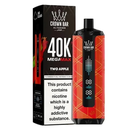Al Fakher Crown Bar Mega Max 40000 Puffs Two Apple disposable vape device in dubai