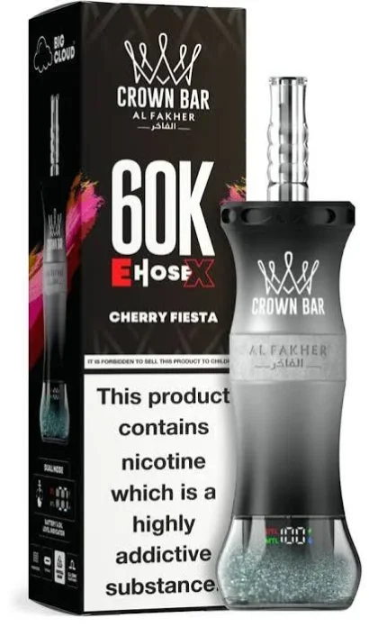 Rechargeable E-Hose X Cherry Fiesta with a USB Type-C charging port available in Duba